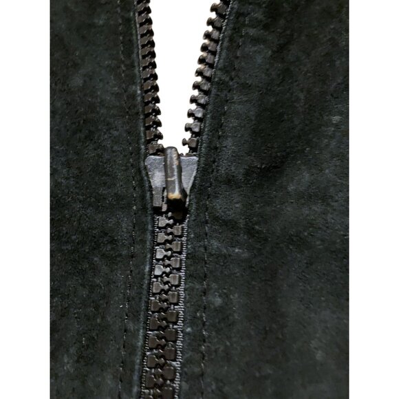 VTG Pittsburgh Penguins Suede Jacket L Bomber Letterman G-III Sports Carl Banks - Picture 14 of 16